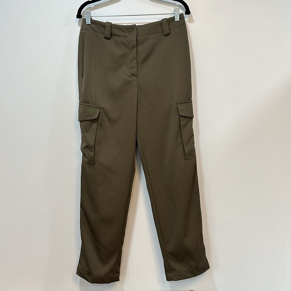 Akris Punto Pants - Akris Punto Womens Cargo Pants 6‎ Virgin Wool Moss Green Trousers Fiete Utility
